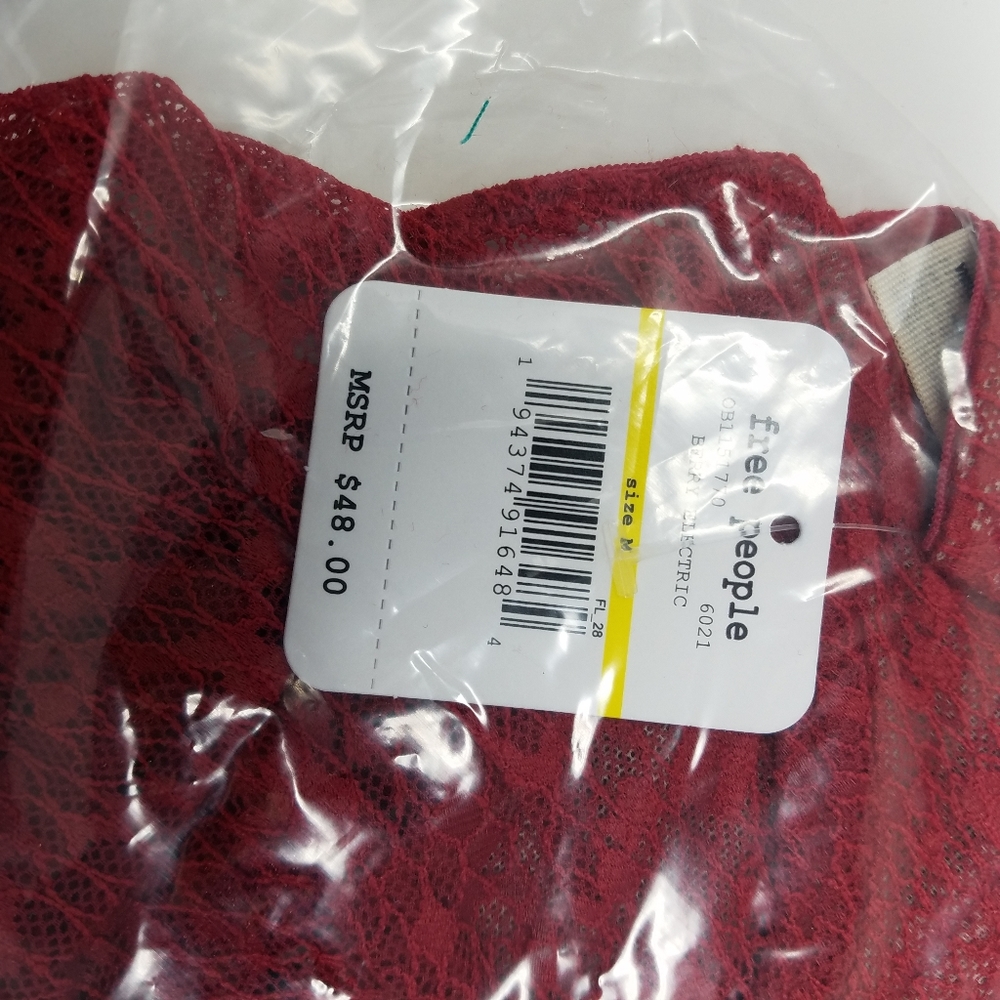 Free People Tameeka Underwire Red Berry Lace Bra - Picture 4 of 7